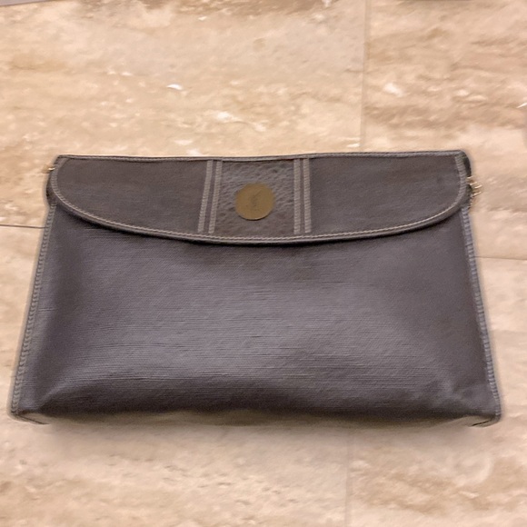 Yves Saint Laurent Vintage brownish/gray Clutch - Picture 1 of 15